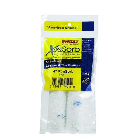 Whizz Whizz Microfiber 4 in. W X 3/8 in. Mini Paint Roller Cover 2 pk 74011